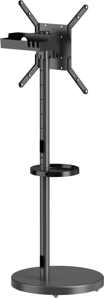 BRATECK βάση τηλεόρασης δαπέδου FS38-44TWE, 32-65", έως 50kg, με 2x ράφια, ροδάκια, μαύρη — εικόνα 2