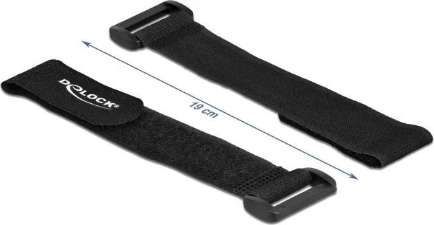 DELOCK ιμάντες τύπου velcro 19531, 190 x 25mm, μαύρος, 5τμχ — εικόνα 3