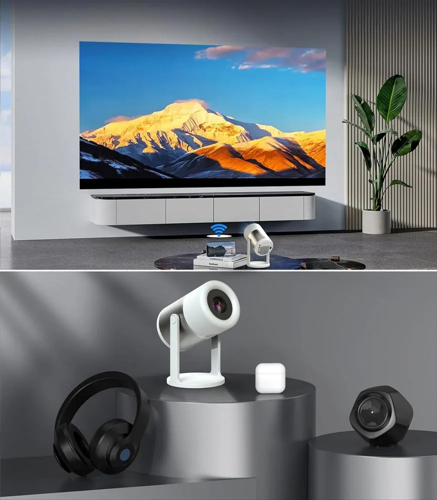 POWERTECH smart βιντεοπροβολέας PT-1305, 1080p, WiFi, Android, 170 ANSI lumens, λευκός — εικόνα 2
