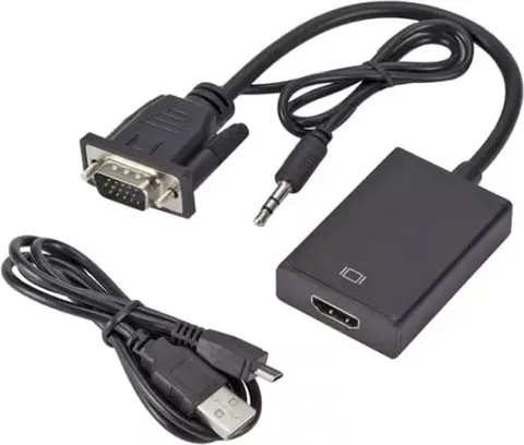 POWERTECH αντάπτορας VGA & 3.5mm σε HDMI PTH-078, μαύρος