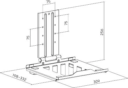 BRATECK βάση laptop NBH-7 για βάση οθονών VESA, έως 17", μαύρη — εικόνα 6