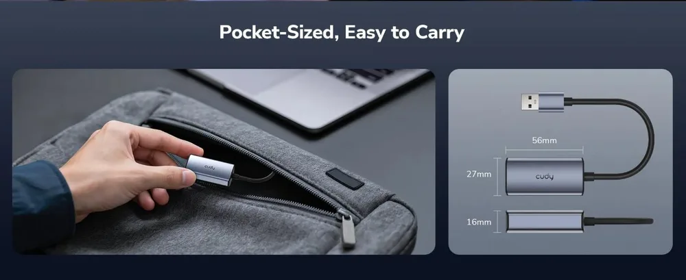 Cudy UE25A USB-A TO Ethernet 2.5 Gbps Adapter — εικόνα 4