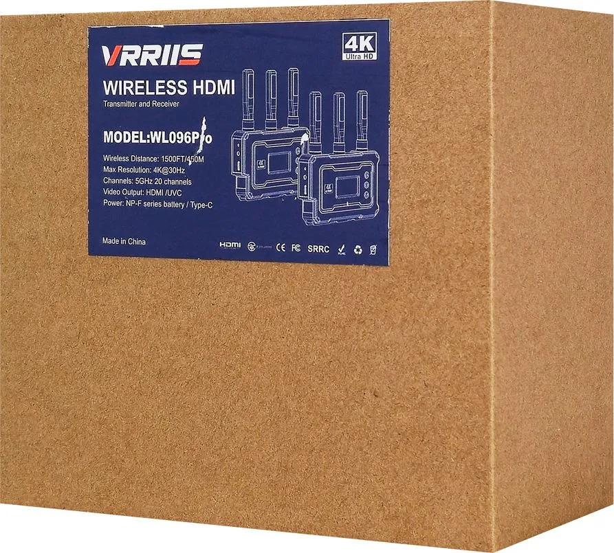VRRIIS HDMI σύστημα ασύρματης μετάδοσης βίντεο WL096 Pro, 4K, 5GHz, έως 450m — εικόνα 9