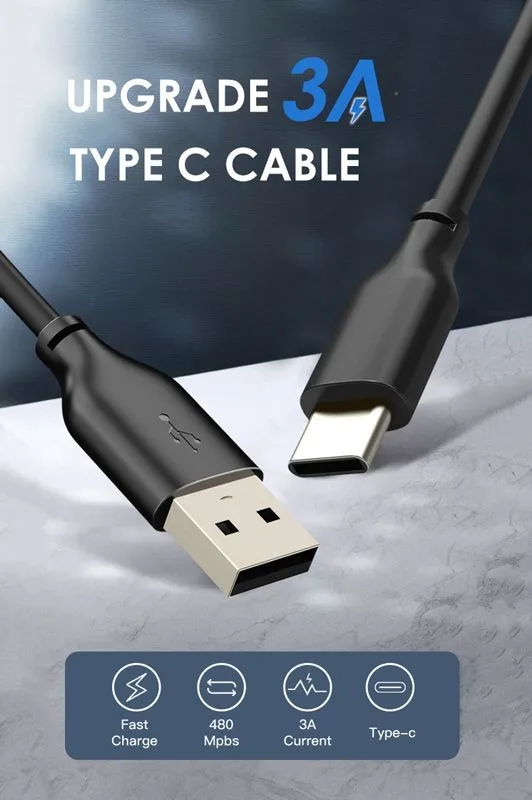 CABLETIME καλώδιο USB-C σε USB CT-CMAMN1, 3A, 480Mbps, 1m, μπλε — εικόνα 2