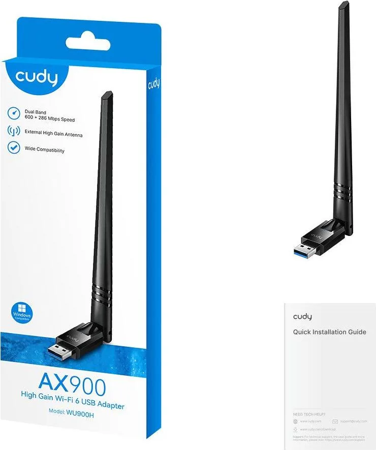 Cudy WU900H, AX900 WiFi 6, Bluetooth 5.4 USB Adapter — εικόνα 2