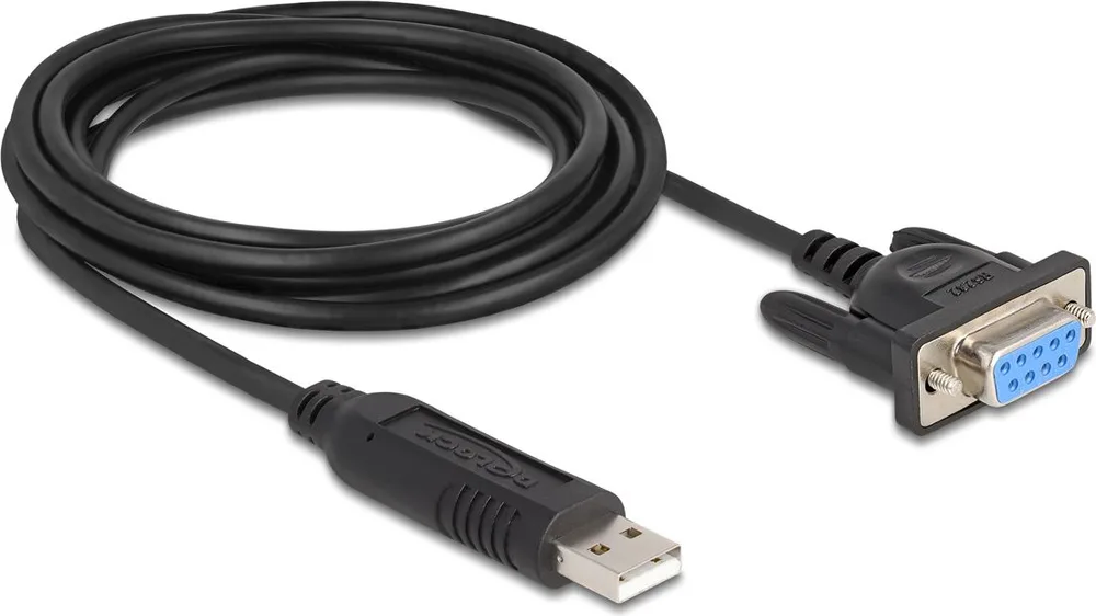 DELOCK καλώδιο USB σε RS-232 67382, 921.6Kbps, 1.8m, μαύρο — εικόνα 2