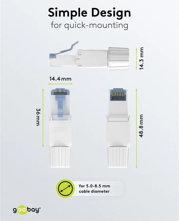 GOOBAY βύσμα RJ45 65941, CAT 6A UTP, tool-free, λευκό — εικόνα 4