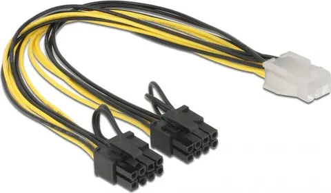 DELOCK καλώδιο PCIe 6pin σε 2x 8pin 83433, 30cm