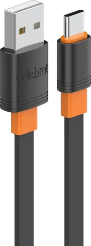 CELEBRAT καλώδιο USB-C σε USB CB-33C, flat, 3A, 1m, μαύρο