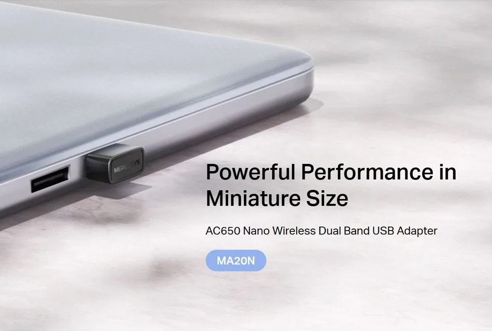 MERCUSYS ασύρματος USB αντάπτορας δικτύου MA20N, 650Mbps AC650, Ver 1.0 — εικόνα 2