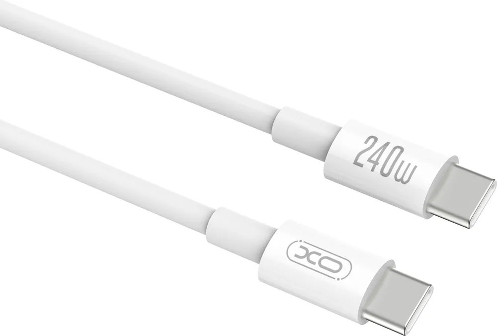 XO NB-Q298, καλώδιο φόρτισης, 240W, Type-C ΣΕ Type-C, λευκό — εικόνα 2