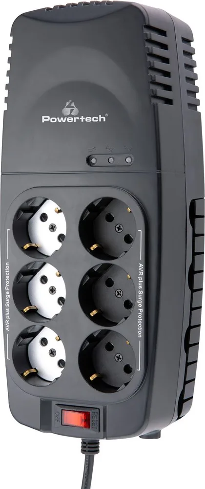 POWERTECH σταθεροποιητής ρεύματος PT-1496, 2000VA/1000W, 6x schuko — εικόνα 3