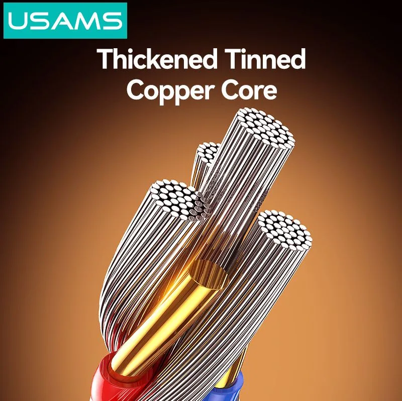 USAMS καλώδιο Lightning σε USB-C SJ776, 30W, 480Mbps, 1.2m, μαύρο — εικόνα 6