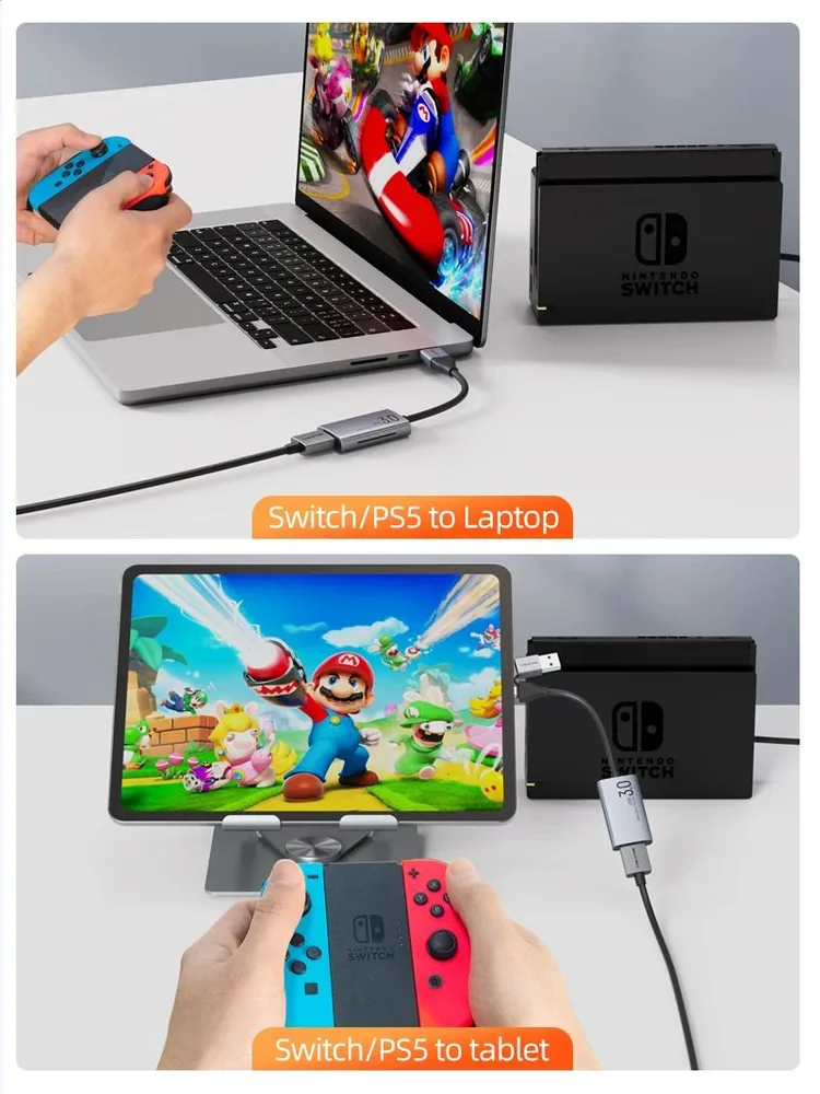 CABLETIME video capture CT-ACHC3-AG, HDMI/USB & USB-C, 4K/30Hz, γκρι — εικόνα 7
