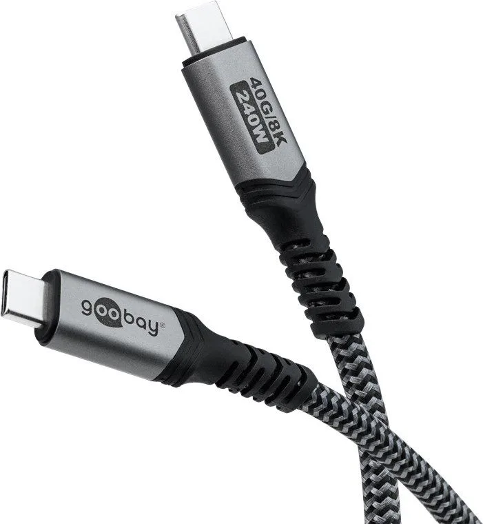 GOOBAY καλώδιο USB-C 74210, USB4, 240W, 40Gbps, 8K/60Hz, 0.50m, γκρι — εικόνα 9
