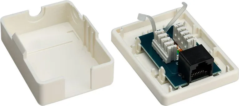 GOOBAY επιτοίχια πρίζα δικτύου 77632, 1 θύρα RJ45, CAT 6 UTP, λευκή — εικόνα 2