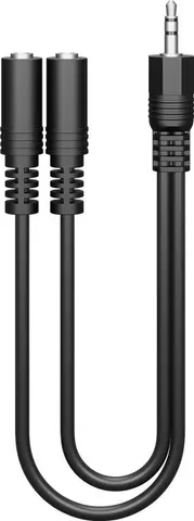 GOOBAY καλώδιο ήχου 3.5mm 50464, αρσενικό σε 2x θηλυκά, 0.2m, μαύρο