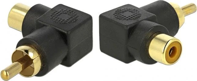 DELOCK αντάπτορας 66168 RCA αρσενικό σε RCA θηλυκό, γωνιακός, μαύρος — εικόνα 2