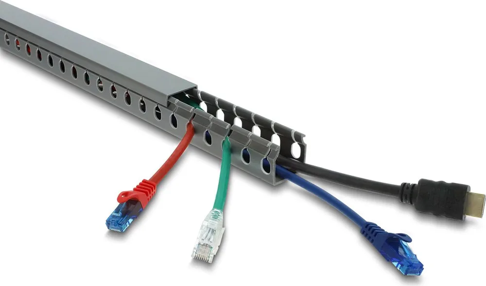 DELOCK cable management 22028, πλαστικό, 30x30mm, 1m, γκρι — εικόνα 2