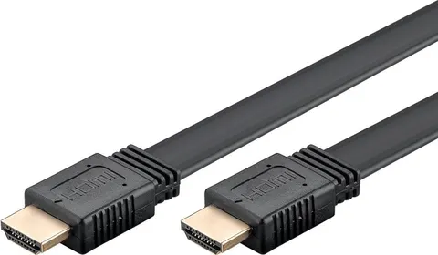 GOOBAY καλώδιο HDMI 2.0 61280, Ethernet flat, 4K/60Hz 18 Gbps, 3m, μαύρο