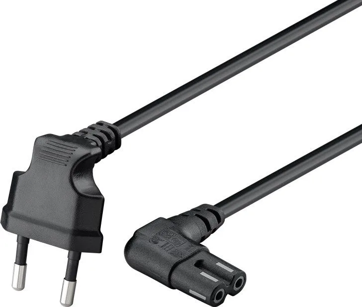 GOOBAY καλώδιο τροφοδοσίας Euro 97350, γωνιακό, 2x0.75 mm², 2m, μαύρο — εικόνα 3