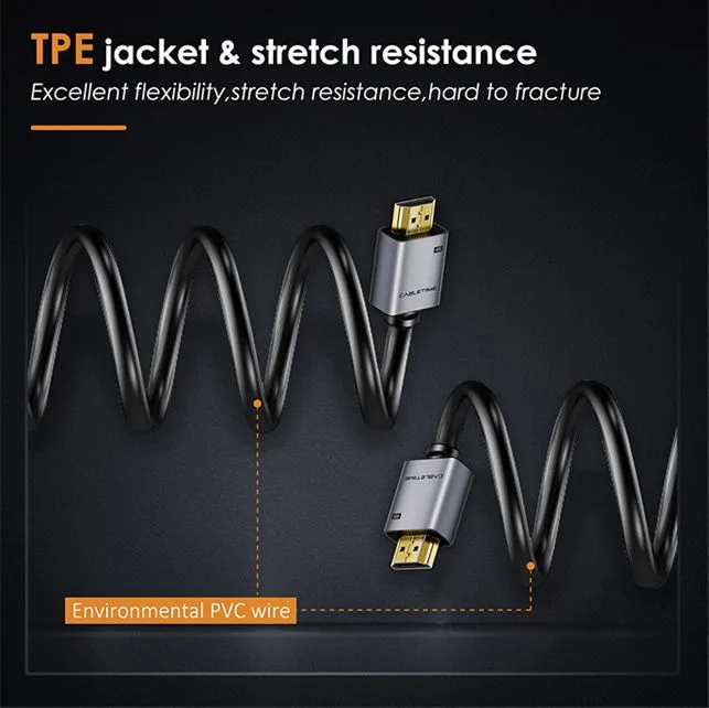 CABLETIME καλώδιο HDMI 2.0 CT-PHE2G, 4K/60Hz, 1m, μαύρο — εικόνα 3