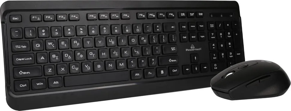 POWERTECH set ποντίκι & πληκτρολόγιο PT-1060, ασύρματο, 1600DPI, μαύρο — εικόνα 2