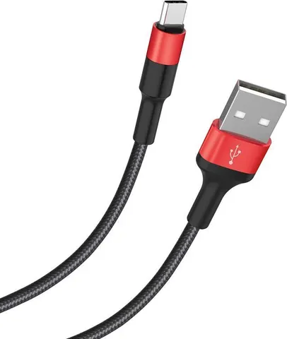 HOCO X26 καλώδιο Type-C φόρτισης & Data 1m, Black - RED