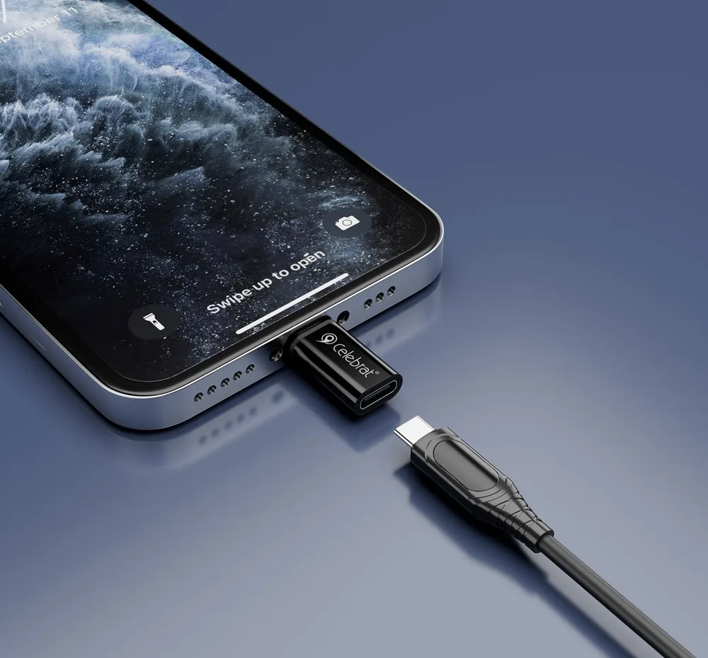 CELEBRAT αντάπτορας Lightning σε USB-C CA-03, 2A, 480Mbps, μαύρος — εικόνα 4