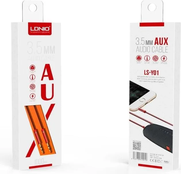 LDNIO καλώδιο ήχου LS-Y01 3,5ΜΜ, 1M, κόκκινο — εικόνα 2