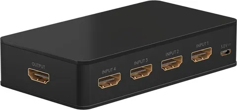 GOOBAY HDMI switch 58489 με τηλεχειριστήριο, 4 σε 1, 4K/60Hz, μαύρο