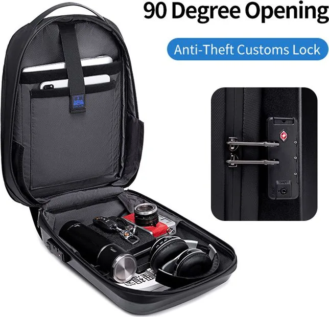 ARCTIC HUNTER τσάντα πλάτης B00487 με θήκη laptop 15.6", λουκέτο TSA, 22L, μαύρη — εικόνα 2