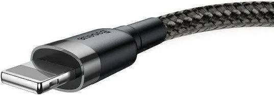 BASEUS Cafule, καλώδιο φόρτισης, USB ΣΕ IP, 0.5m, 2.4A, Γκρι+μαυρο — εικόνα 2