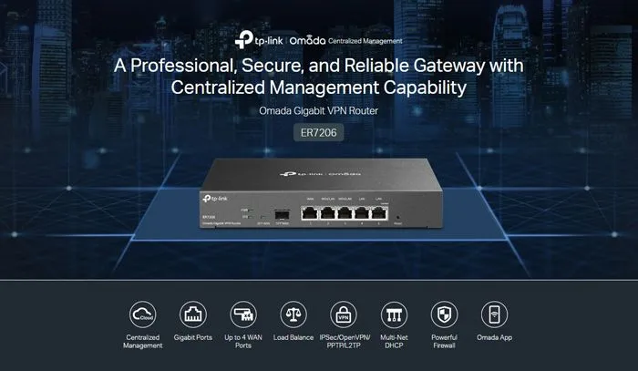 TP-LINK Gigabit VPN Router ER7206, 5x Gigabit & 1x SFP port, Ver. 1.0 — εικόνα 2