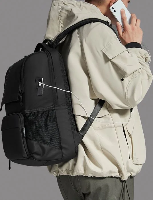 ARCTIC HUNTER τσάντα πλάτης B00532 με θήκη laptop 15.6", USB, 28L, μαύρη — εικόνα 6