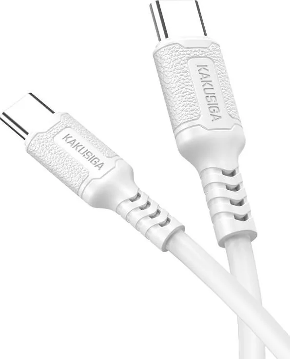 KAKUSIGA καλώδιο USB-C σε USB-C KSC-984, σιλικόνης, 60W, 480Mbps, 1m, λευκό — εικόνα 3