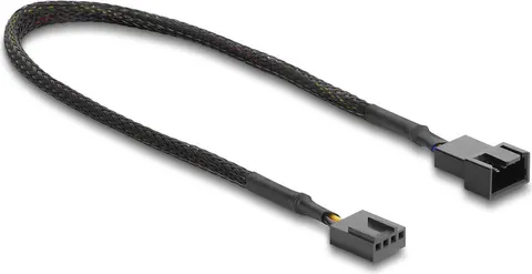 DELOCK καλώδιο προέκτασης 4pin PWM 91360 για ανεμιστήρες, 30cm, μαύρο