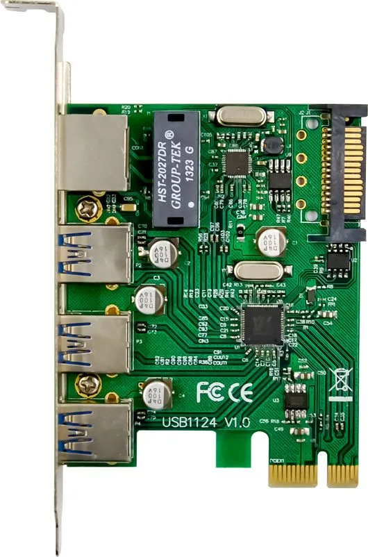 POWERTECH κάρτα επέκτασης PCIe σε USB 3.0 & GbE LAN ST642, VL805&RTL8153 — εικόνα 2