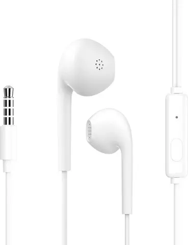 CELEBRAT earphones με μικρόφωνο G12, 3.5mm σύνδεση, Φ14.2mm, 1.2m, λευκό