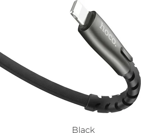 HOCO U58 Core ΜΕΤΑΛΛΙΚΟ καλώδιο Lightning φόρτισης & Data 1.2m, μαύρο