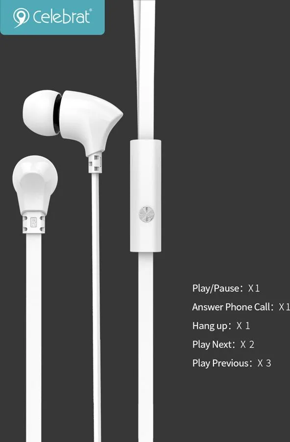 CELEBRAT earphones με μικρόφωνο G3, 3.5mm σύνδεση, Φ10mm, 1.2m, μαύρα — εικόνα 5