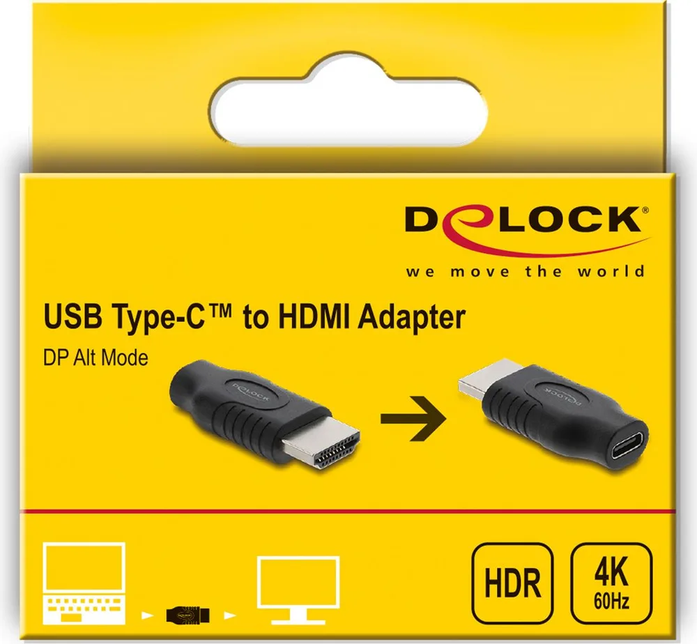 DELOCK αντάπτορας HDMI σε USB-C 61075, 4K/60Hz, μαύρος — εικόνα 3