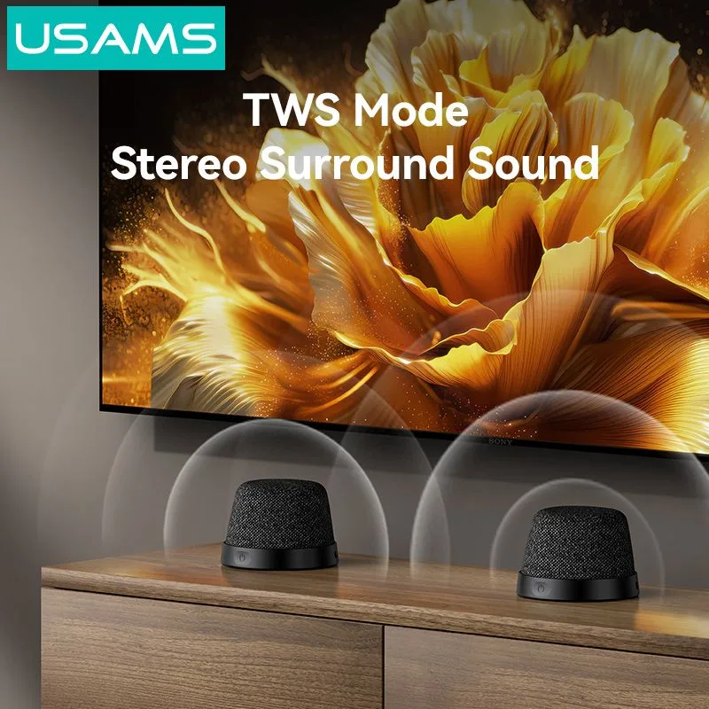 USAMS μίνι φορητό ηχείο YX016, μαγνητικό, 3W, Bluetooth, 700mAh, μαύρο — εικόνα 5