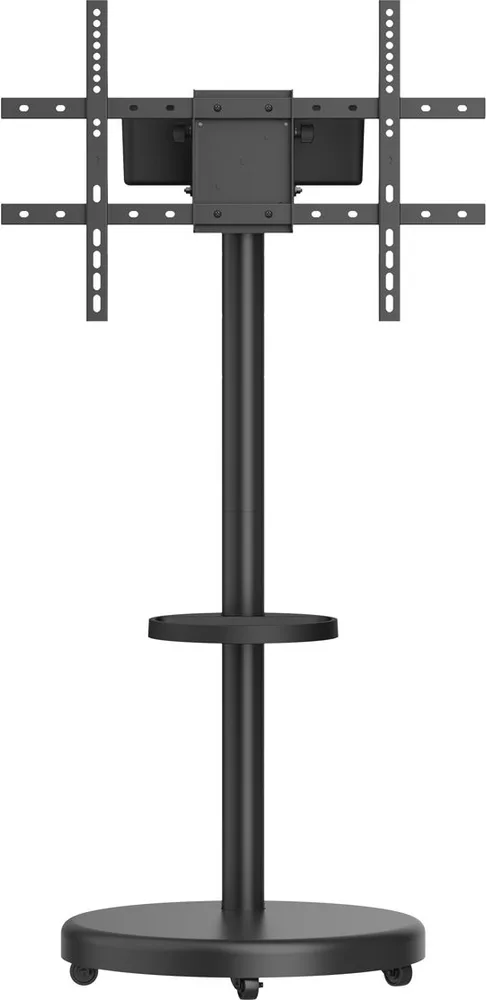 BRATECK βάση τηλεόρασης δαπέδου FS38-46TWE, 37-86", έως 50kg, με ράφι & cable management, ροδάκια, μαύρη — εικόνα 4