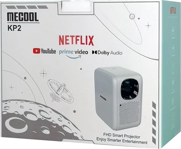 MECOOL smart βιντεοπροβολέας KP2, 1080p FHD, 600 ANSI, Wi-Fi, λευκός — εικόνα 3