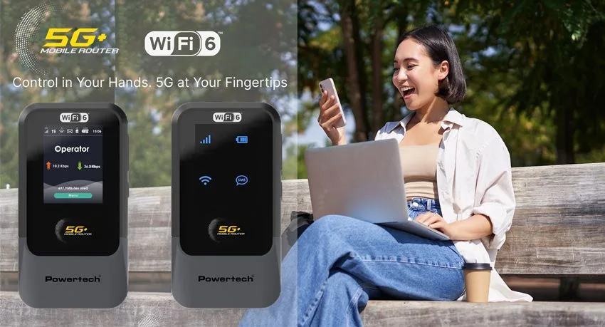 POWERTECH 5G mobile router PT-1512, WiFi 6, AX900 dual band, 4000mAh — εικόνα 2