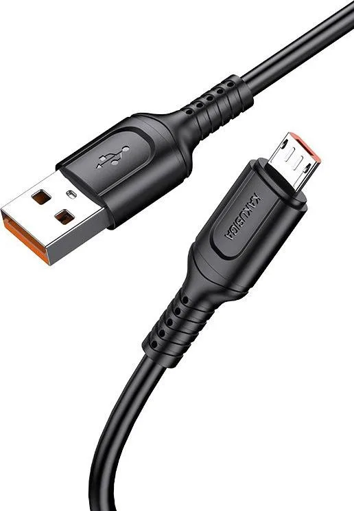KAKUSIGA καλώδιο micro USB σε USB KSC-805, 2.4A, 480Mbps, 1m, μαύρο — εικόνα 3
