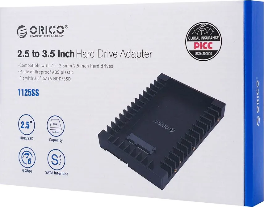 ORICO tray 3.5" για 2.5" HDD/SSD 1125SS-V1, 6Gbps, μαύρο — εικόνα 7