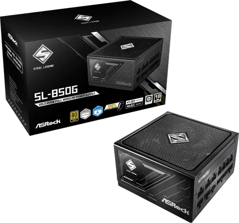 ASROCK Steel Legend SL-850G 850W Μαύρο Τροφοδοτικό Υπολογιστή Full Modular 80 Plus Gold