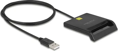 DELOCK card reader 91724 για smart card, USB σύνδεση, 480Mbps, μαύρο